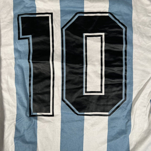 Adidas Retro Argentina #10 s 1990s Home Football Shirt Long Sleeve Small - Football Shirt Kingdom
