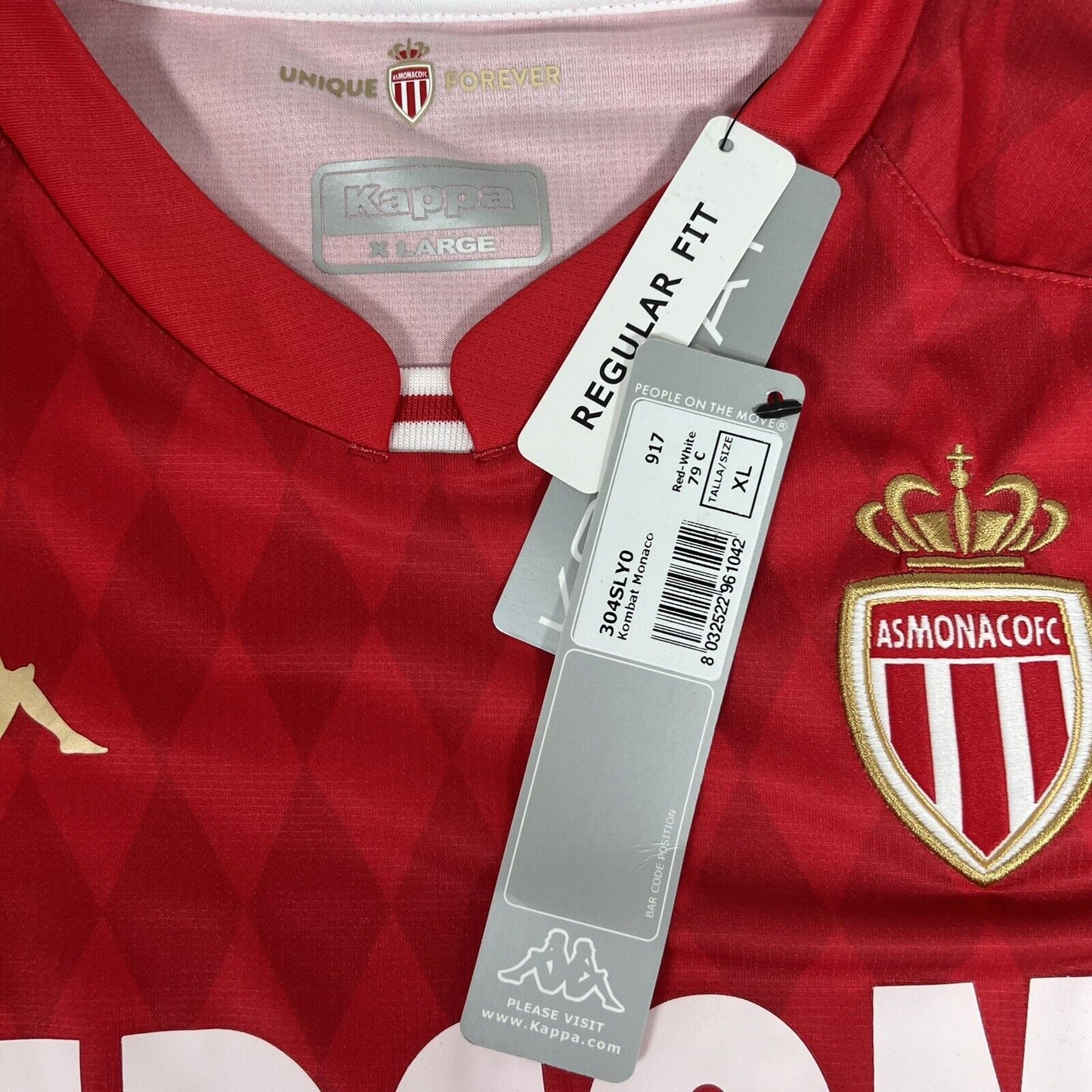 AS Monaco 2019/2020 Home Football Shirt XL BNWT